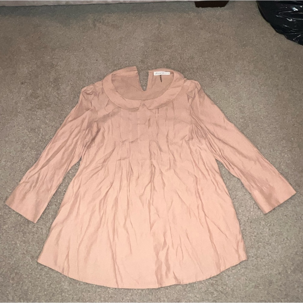 Gammeto Light Brown Long Sleeve top size S - Picture 3 of 10